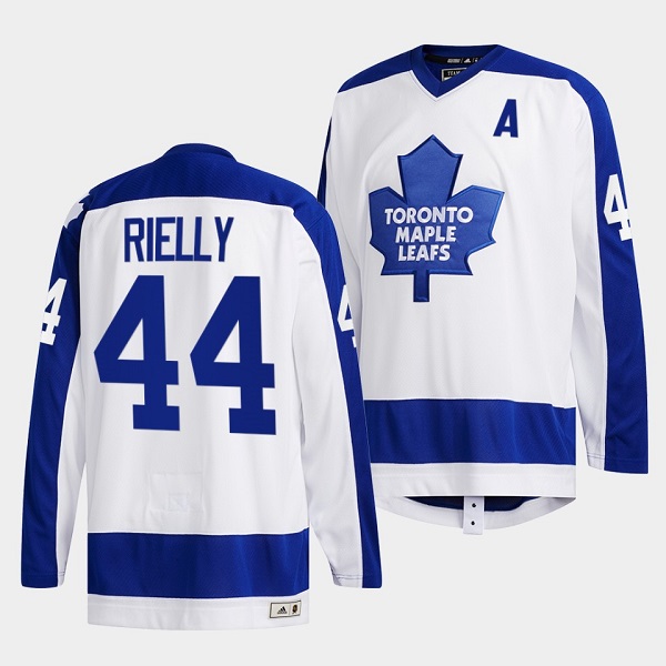 Men's White Toronto Maple Leafs #44 Morgan Rielly Classics Primary Logo Stitched Jersey